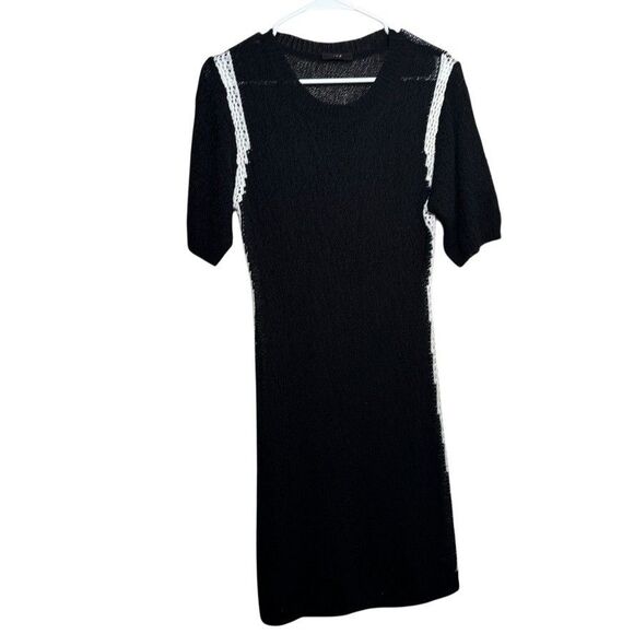 Ive Dress Women's XS Open Knit Sheer Black White Sweater Round Neck - Picture 1 of 9